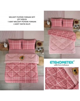ETE HOMETEX ÇİFT KİŞİLİK LÜX WELSOFT YORGAN 195X215CM SAFİR PUDRA 8696474231949